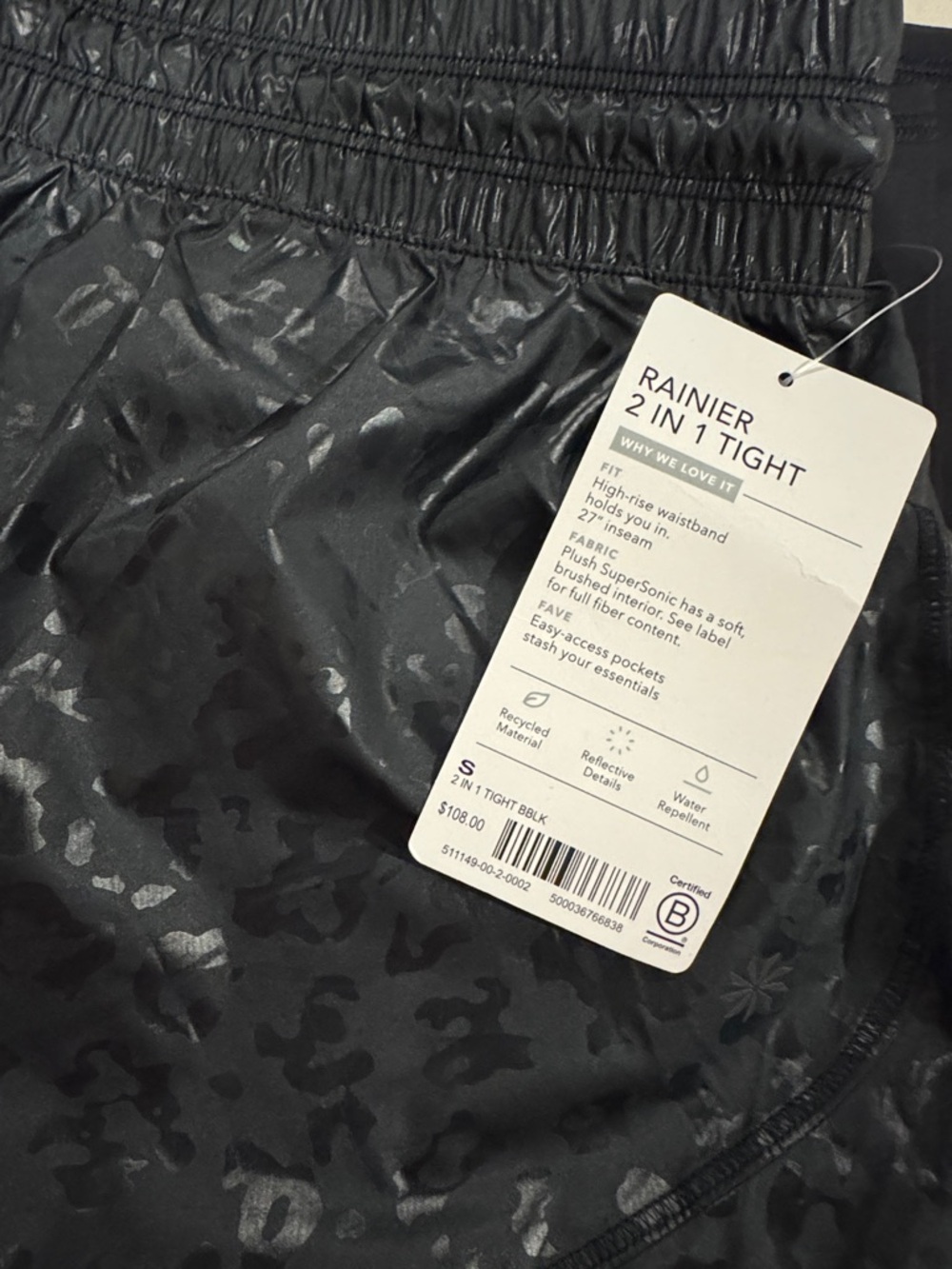 Athleta Rainier 2-in-1 Tight Leggings - Black Camo